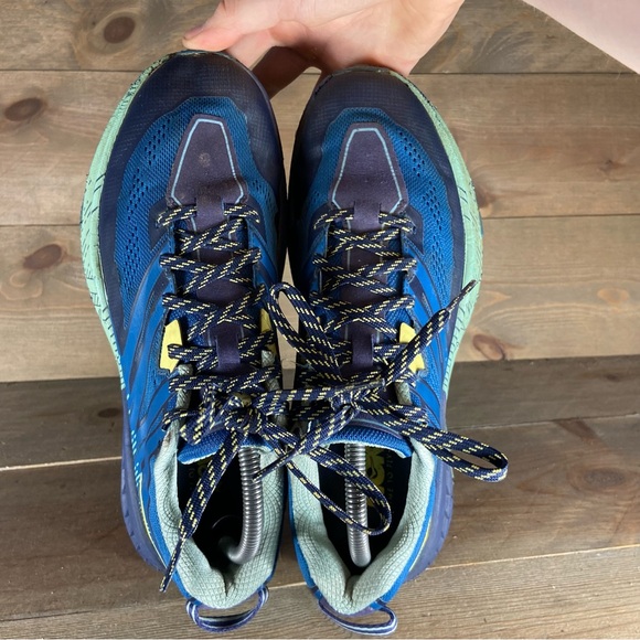 hoka one speedgoat 3 womens size 9.5 shoes blue athletic trail hiking sneakers - Picture 6 of 9